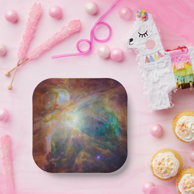 Assiettes En Carton Chaos au coeur du composite Spitzer Hubble Orion (Fête)