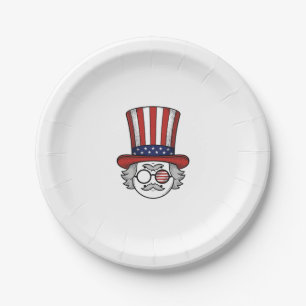 Assiettes En Carton Chapeau haut de forme à l'envers patriotique visag