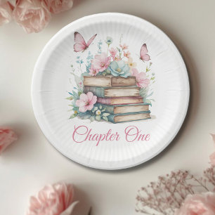 Assiettes En Carton Chapitre Un 1er Livre Thème Fille Premier Annivers