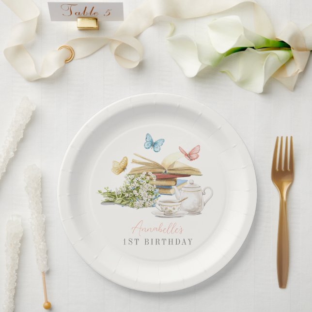 Assiettes En Carton Chapitre Un papillon de thé livre d'histoire 1er a (Mariage)