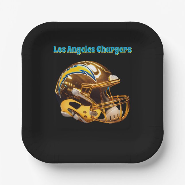 Assiettes En Carton Chargers Custom Golden Chrome Helmets (Recto)