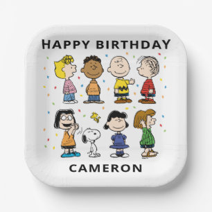 Assiettes En Carton Charlie Brown et Gang Confetti