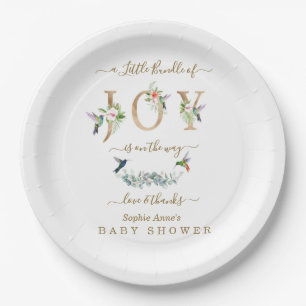 Assiettes En Carton Charm Little Bundle De Joy Baby shower Hummingbird