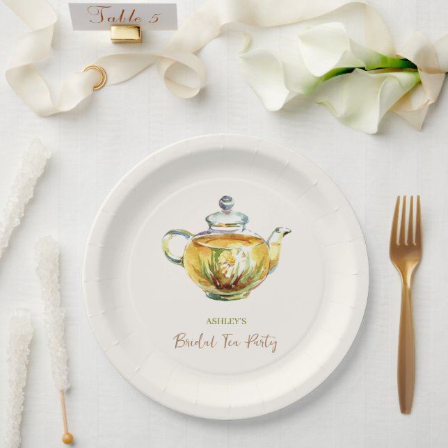 Assiettes En Carton CHARMANT Chamomile Tea Party (Mariage)