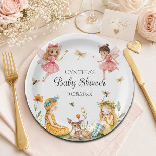 Assiettes En Carton Charmante Baby shower des animaux de bois des fées