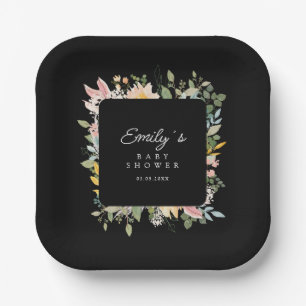 Assiettes En Carton Charme de jardin fleur sauvage Plaque de papier