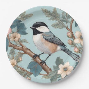 Assiettes En Carton Charming Chickadee Bird