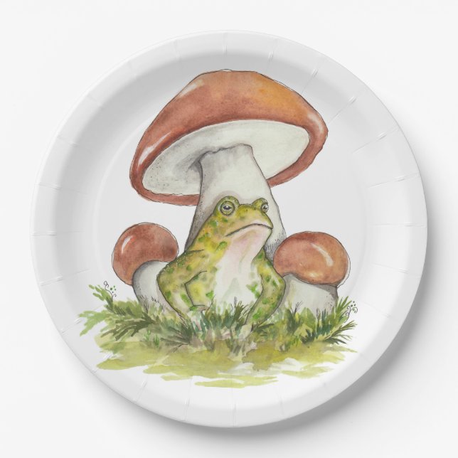 Assiettes En Carton Charming Toad Under Musroom (Devant)