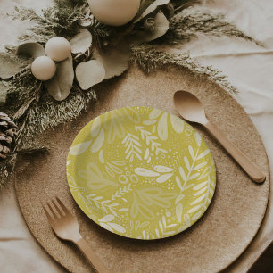 Assiettes En Carton Chartreuse Bramble Plaques botaniques festives