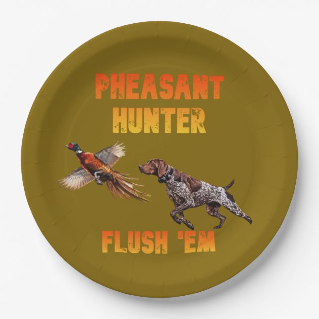Assiettes En Carton Chasse au faisan (Devant)