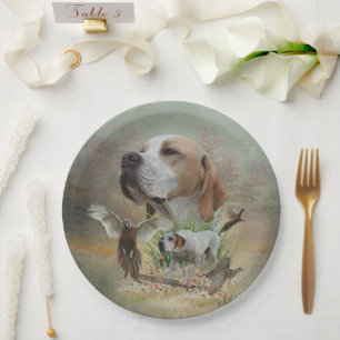 Assiettes En Carton Chasse au faisan avec pointeurs, Art