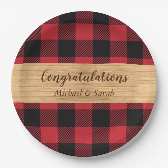 Assiettes En Carton Chasse aux cerfs Lodge Baby shower Antlers (Devant)