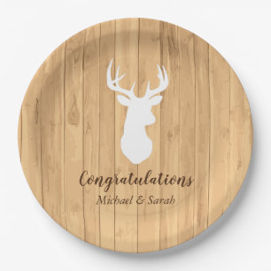 Assiettes En Carton Chasse aux cerfs Lodge Baby shower Antlers