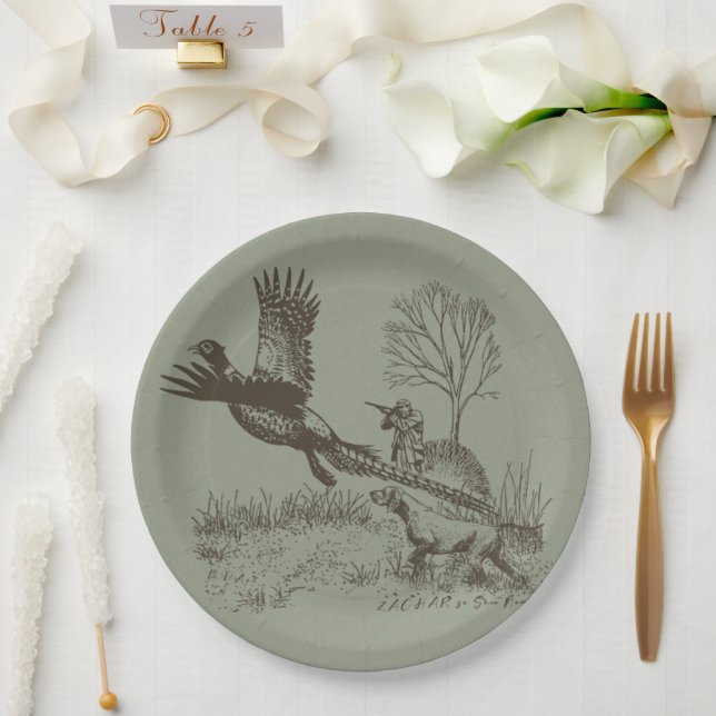 Assiettes En Carton Chasseur (chasse avec SPG) (Mariage)