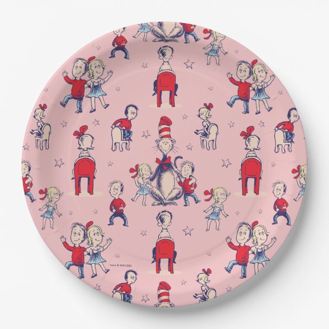 Assiettes En Carton Chat Dans Le Casquette | Avec Motif pour enfants (Devant)