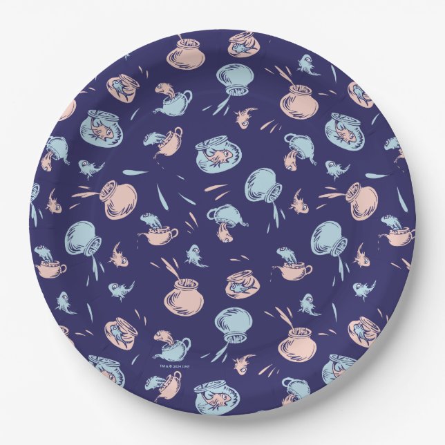Assiettes En Carton Chat Dans Le Casquette | Le Motif du poisson (Devant)