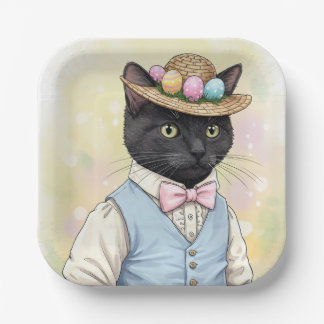 Assiettes En Carton Chat de Pâques