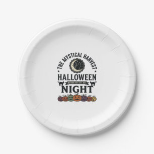 Assiettes En Carton Chat d'Halloween Chats noirs Citrouilles Vintage D