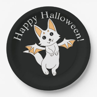 Assiettes En Carton Chat dragon joyeux Halloween