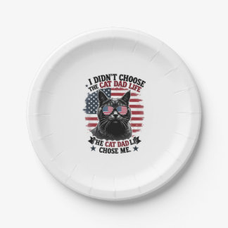 Assiettes En Carton Chat du drapeau américain vintage Papa Fête des pè