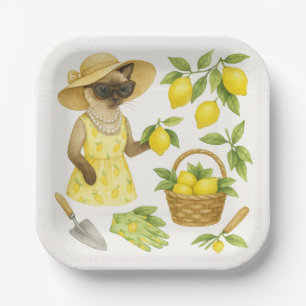 Assiettes En Carton Chat est jardinage dans le magnifique jardin de ci