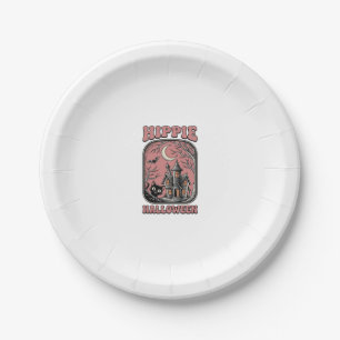 Assiettes En Carton Chat Halloween Hippie Maison Hantée Design Vintage