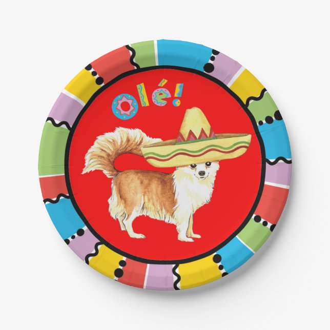Assiettes En Carton Chat long Fiesta Chihuahua (Devant)