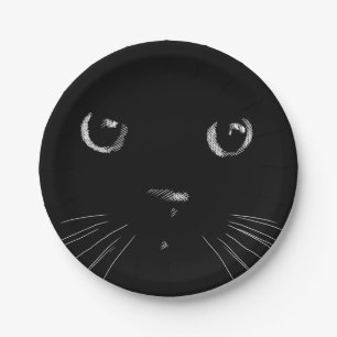 Assiettes En Carton chat noir