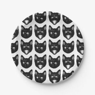 Assiettes En Carton Chat noir