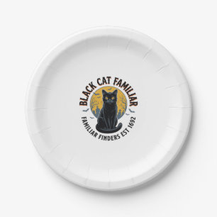 Assiettes En Carton Chat Noir Familier Vintage Sauvetage Halloween Des