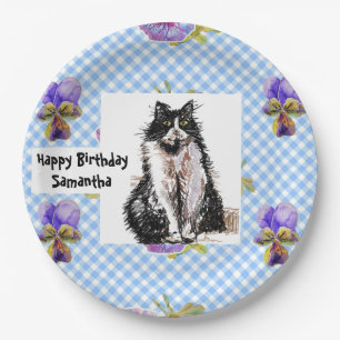 Assiettes En Carton Chat smoking amour vous chats noirs et blancs fill