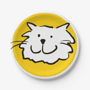 Assiettes En Carton Chat souriant heureux comme une illustration de de