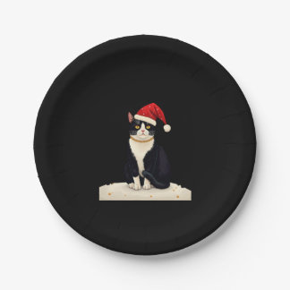 Assiettes En Carton Chat Tuxedo Cottagecore Drôle Noël Esthétique Père