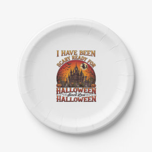 Assiettes En Carton Château Hanté Halloween Sorcière Citrouille Prêt E