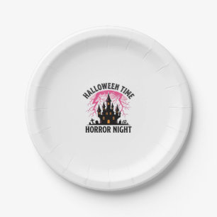Assiettes En Carton Château Hanté Nuit d'Horreur Temps Halloween Vinta
