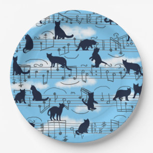 Assiettes En Carton Chatons musicaux