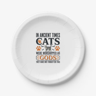 Assiettes En Carton Chats Anciens Drôles Adorés Comme Dieux Chemise Vi