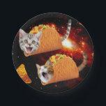 Assiettes En Carton Chats dans les tacos spatiaux<br><div class="desc">chats chats chatons chatons chatons,  cool de galaxie des animaux félins,  drôle de tacos de l'espace,  cosmos animal de compagnie,  burrito mignon,  meow de l'univers bengal,  mème adorable lolcats,  lol mexicain orange,  chats de chat humour kittens félin animal</div>