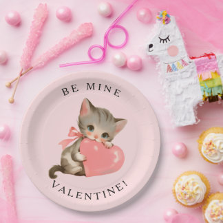 Assiettes En Carton Chatte Coquette Vintage Sois Mien Saint-Valentin