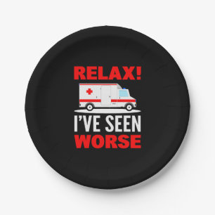 Assiettes En Carton Chauffeur d'ambulance des services Médicales d'urg