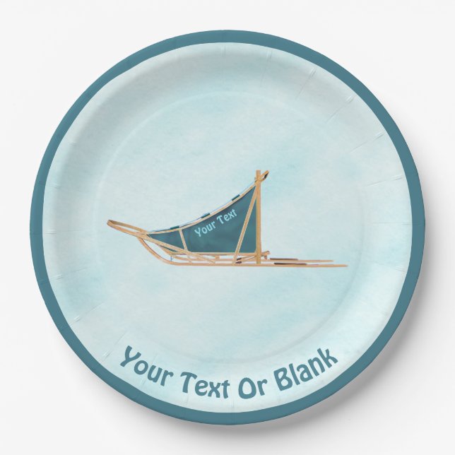 Assiettes En Carton Chaussée De Chien Sur Neige (Devant)