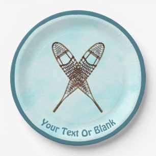 Assiettes En Carton Chaussures À Neige Sur Neige