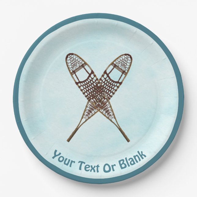 Assiettes En Carton Chaussures À Neige Sur Neige (Devant)