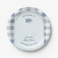 Chaussures Bébé Bleu Gingham Baby Shower Bottines 