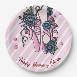 Assiettes En Carton Chaussures de ballet personnalisées