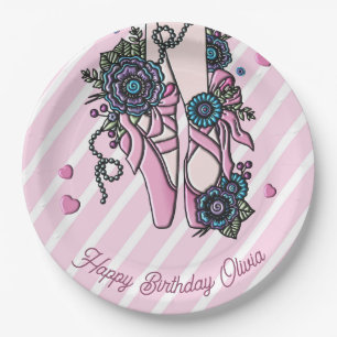 Assiettes En Carton Chaussures de ballet personnalisées