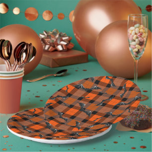 Assiettes En Carton Chauve-Halloween sur Plaid