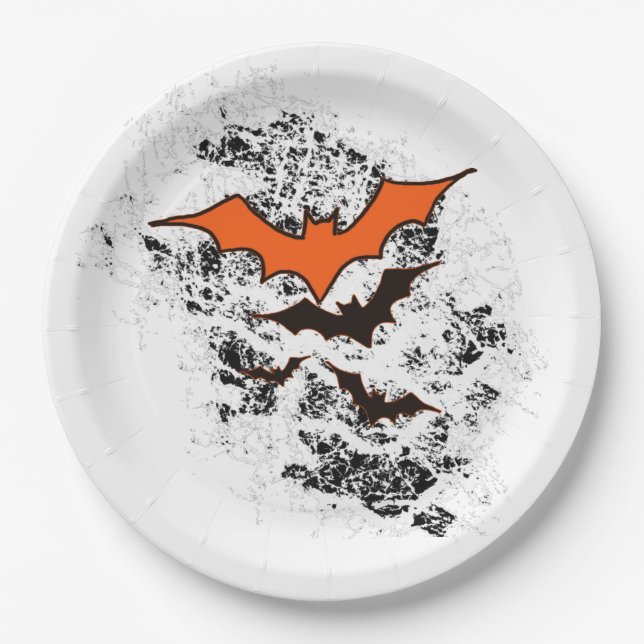 Assiettes En Carton chauves-souris salées La fête d'Halloween fournit  (Devant)