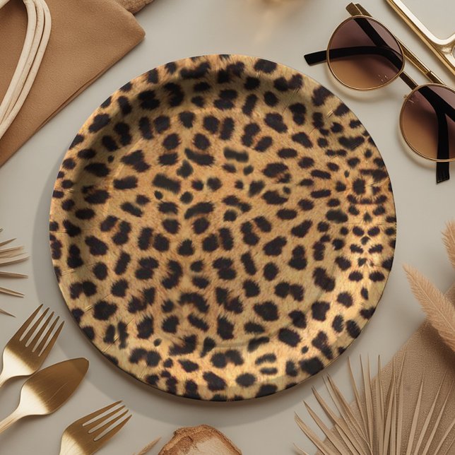 Assiettes En Carton Cheetah Spots Motif Gold Black ID1155 (Créateur téléchargé)