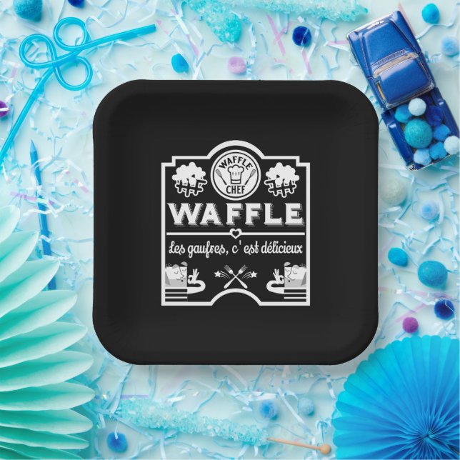 Assiettes En Carton Chef gaufre (Fête)